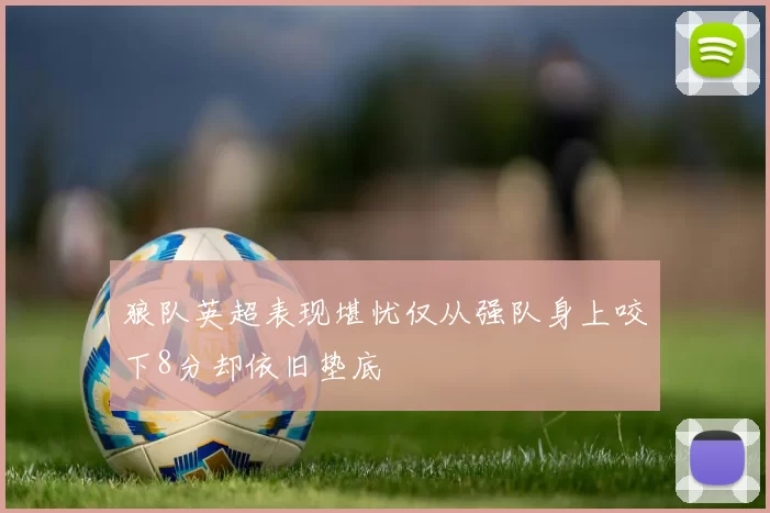 狼队英超表现堪忧仅从强队身上咬下8分却依旧垫底